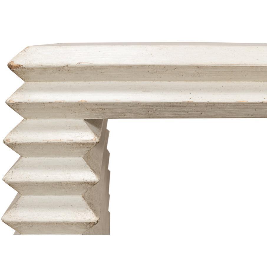Table d'appoint blanche antique empilée
