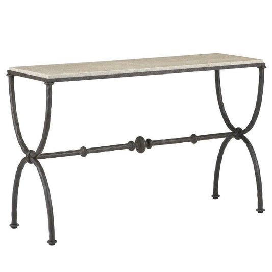Table console en fer d'inspiration vintage