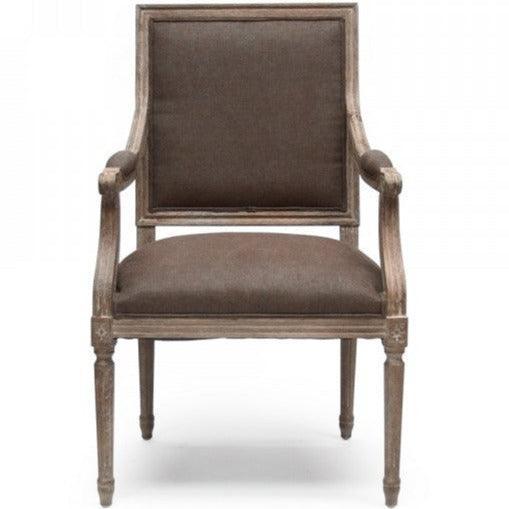 Fauteuil français à dossier carré aubergine