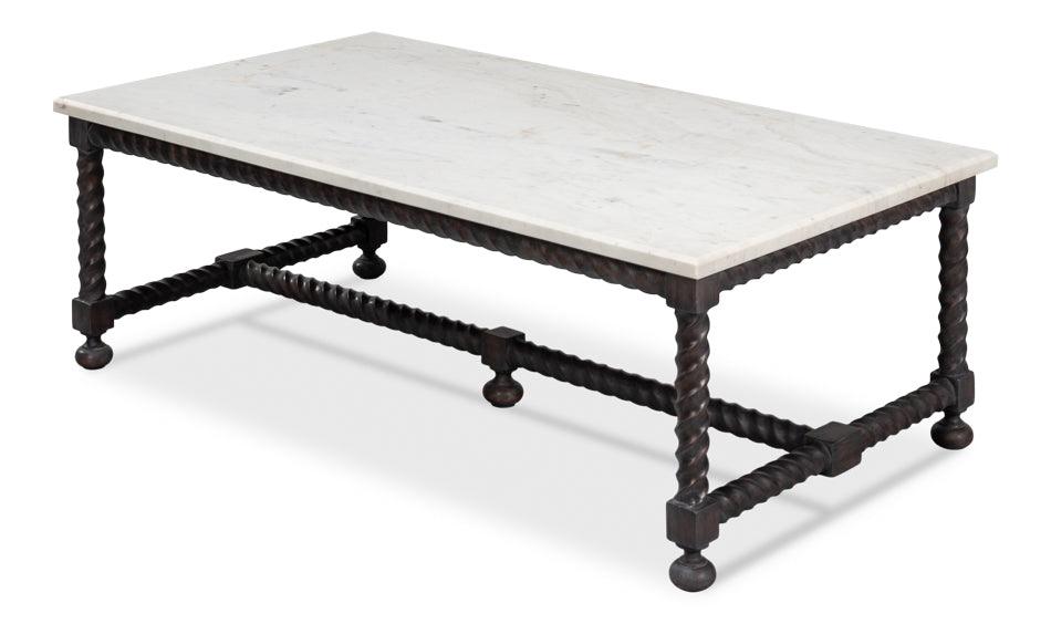 Table basse avec plateau en marbre blanc Barley
