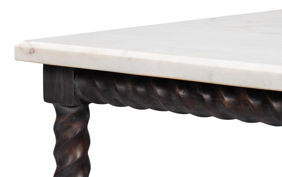 Table basse avec plateau en marbre blanc Barley
