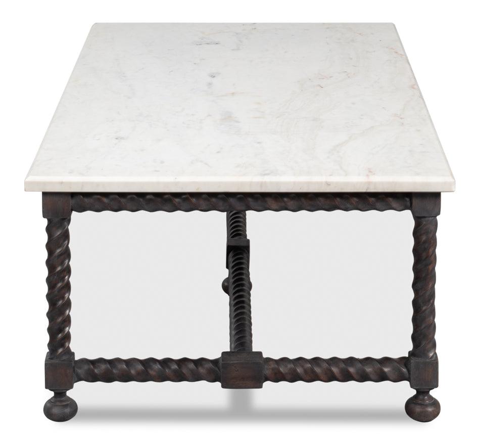 Table basse avec plateau en marbre blanc Barley