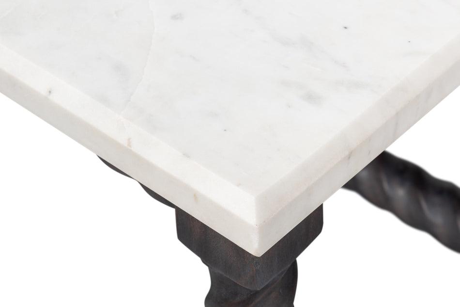 Table basse avec plateau en marbre blanc Barley