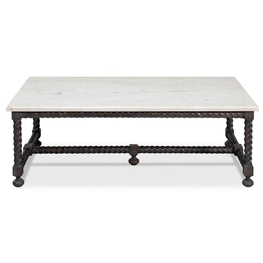 Table basse avec plateau en marbre blanc Barley