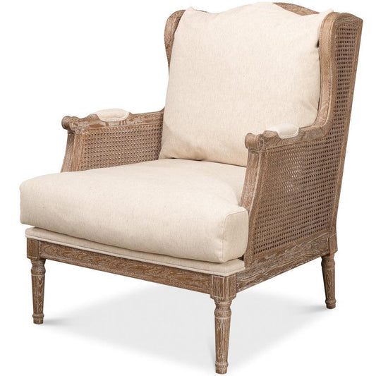 Chaise en tissu côtier beige naturel