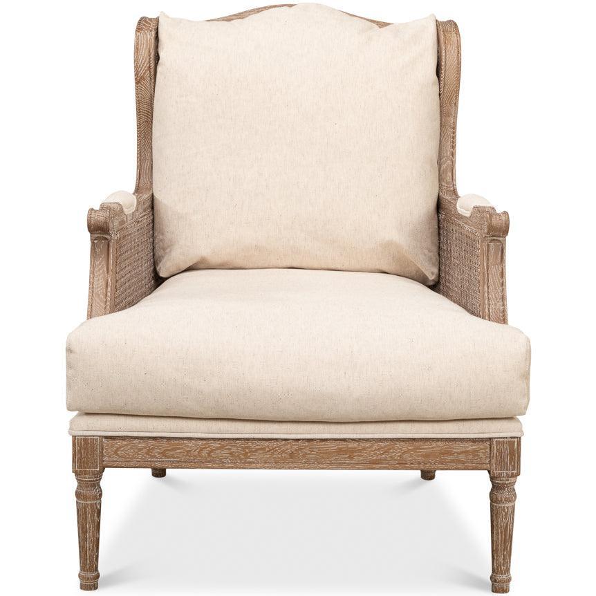 Chaise en tissu côtier beige naturel
