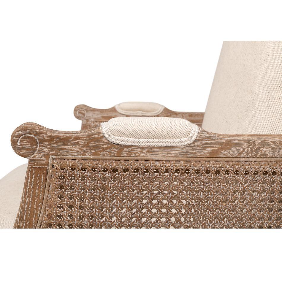 Chaise en tissu côtier beige naturel