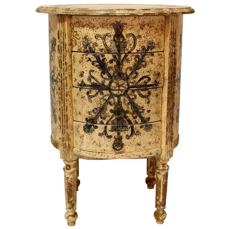 Table d'appoint ronde Bellini avec tiroirs