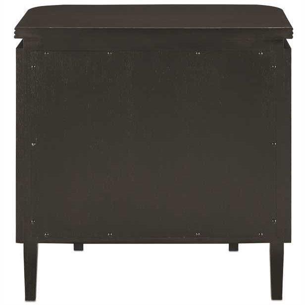 Table de chevet florale noire