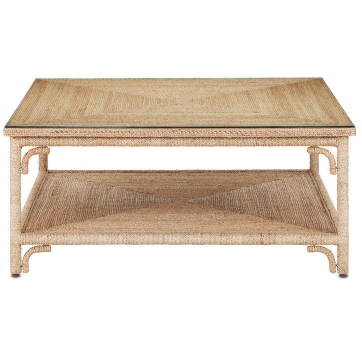 Table basse en corde d'abaca tressée
