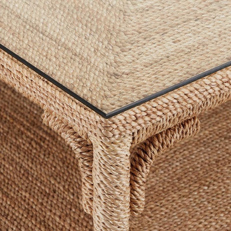 Table basse en corde d'abaca tressée