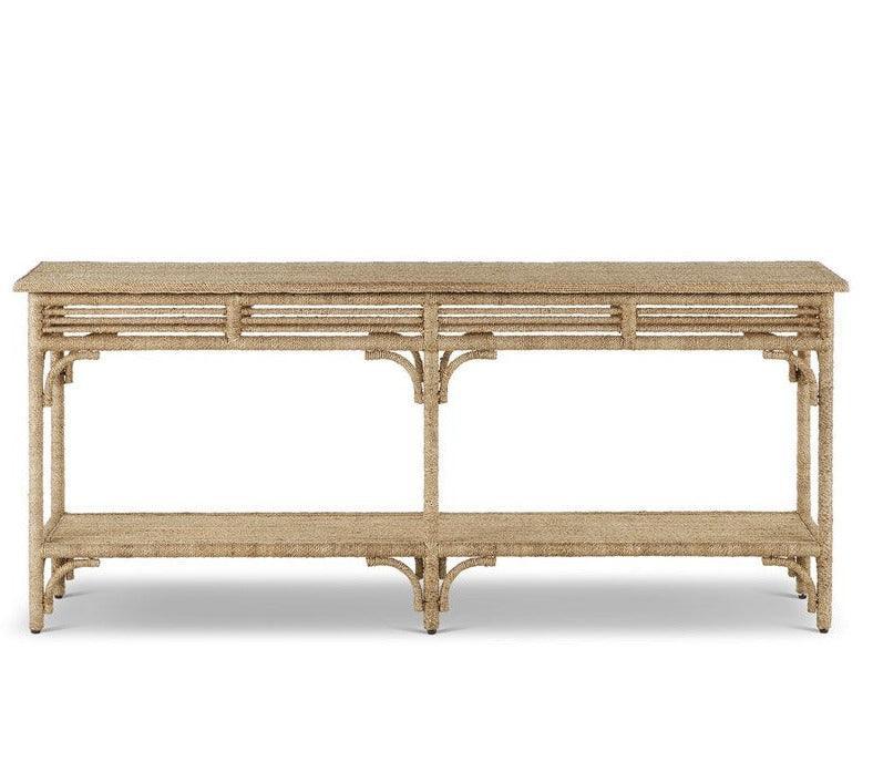 Table console en corde d'abaca tressée