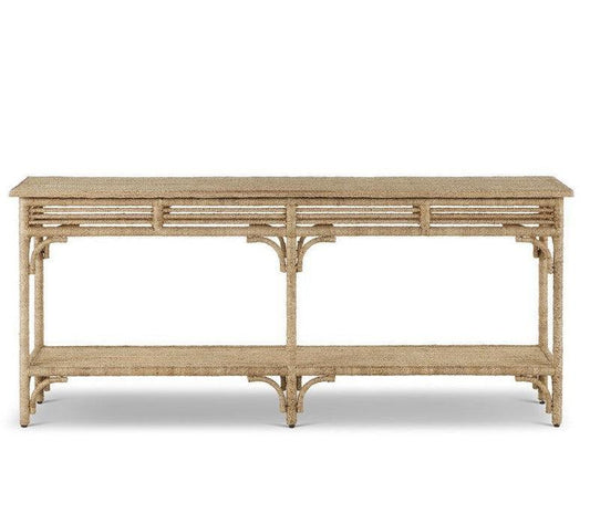 Table console en corde d'abaca tressée