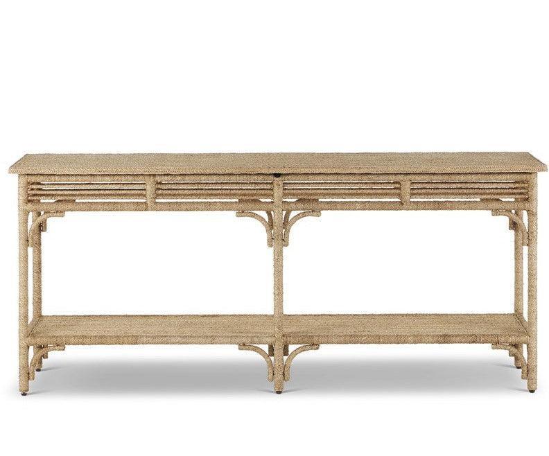 Table console en corde d'abaca tressée