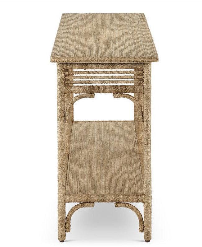 Table console en corde d'abaca tressée
