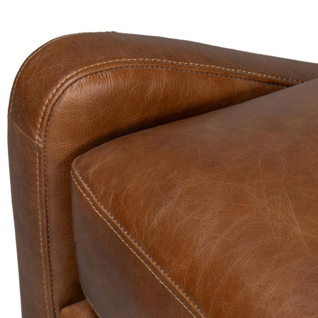Fauteuil d'appoint en cuir marron chocolat