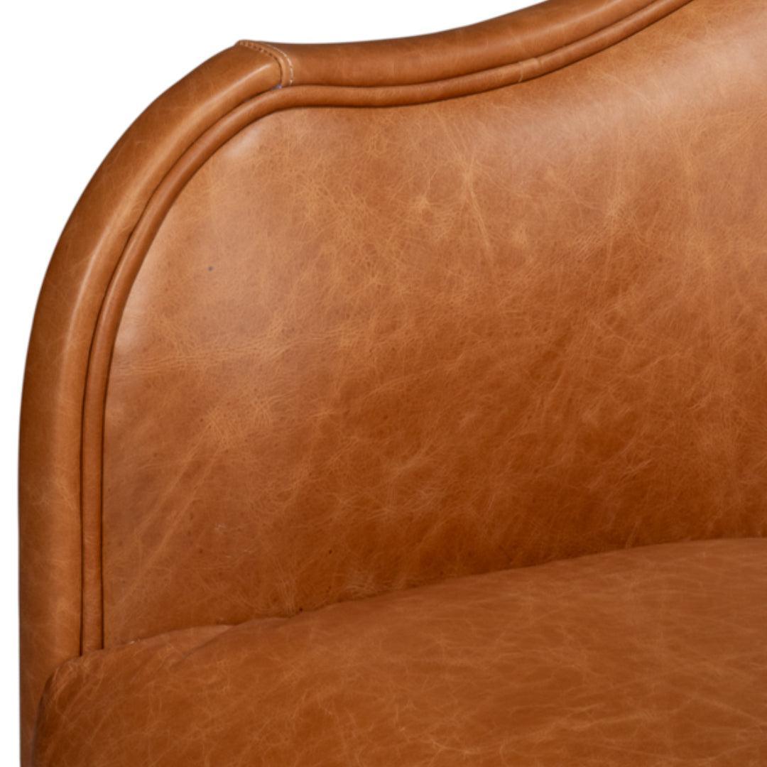 Chaise pivotante en cuir souple marron