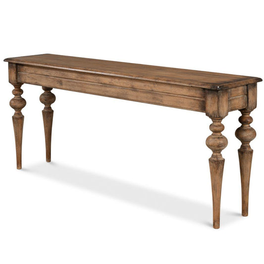 Table console rustique de style ferme marron