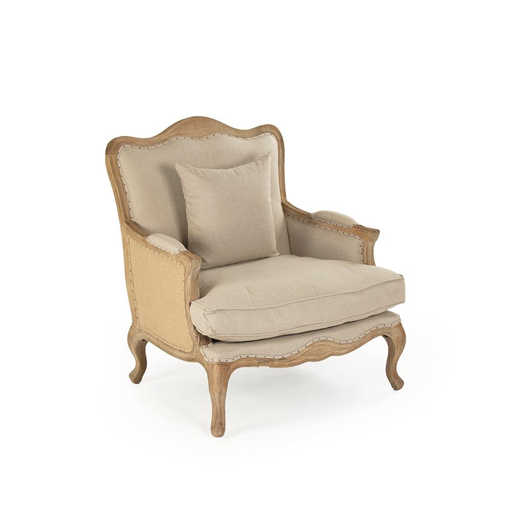Fauteuil club en toile de jute française