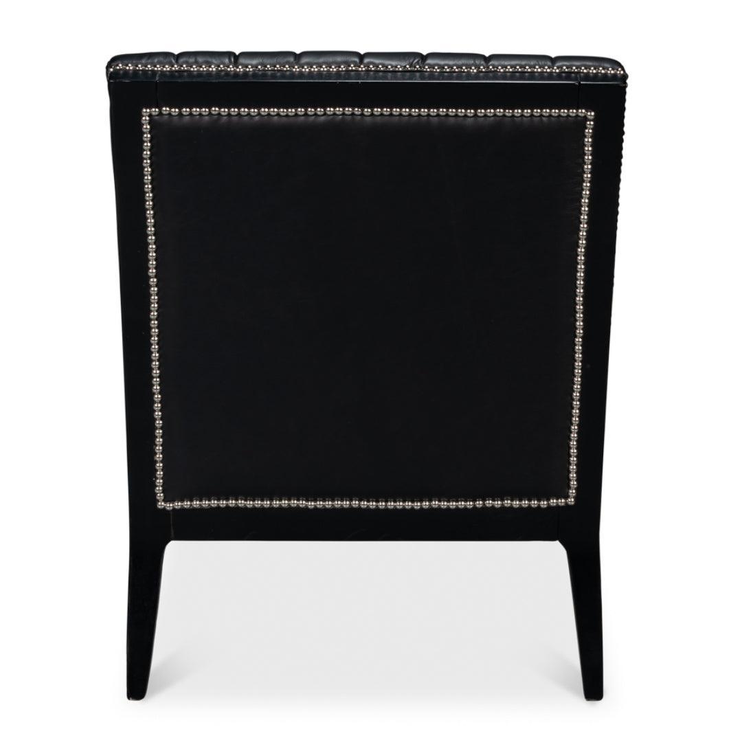 Fauteuil pantoufle moderne en cuir noir