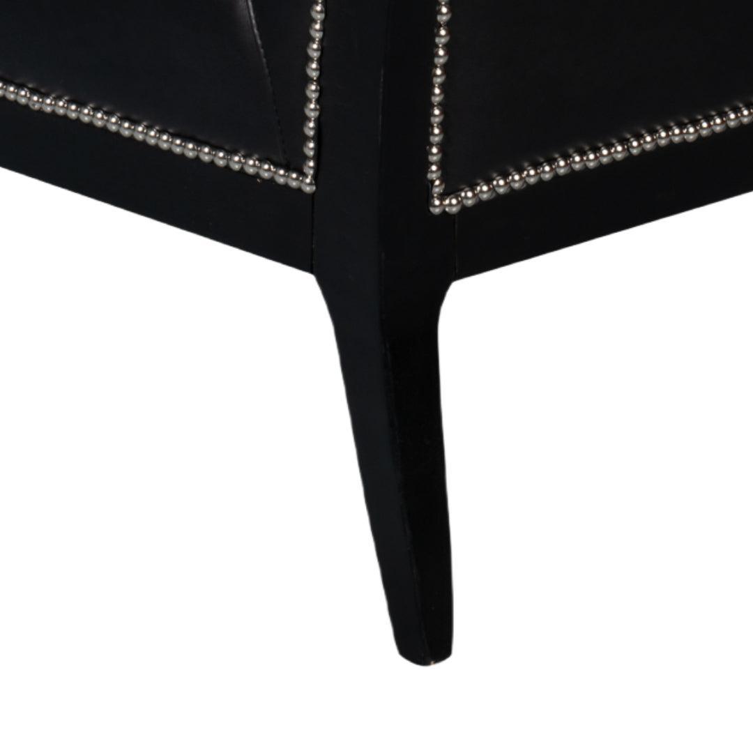 Fauteuil pantoufle moderne en cuir noir