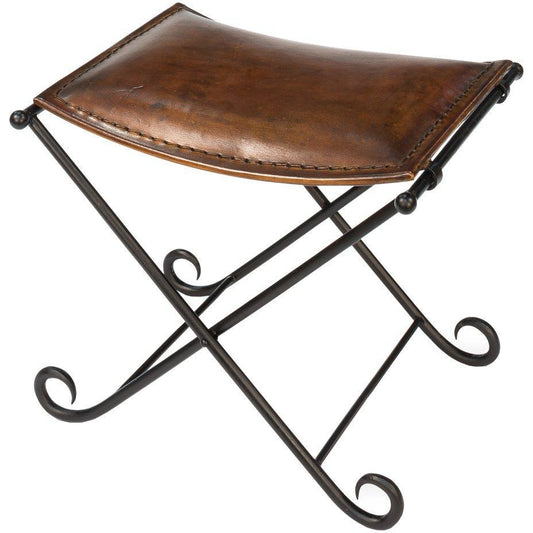 Chaise de campagne courbée en cuir