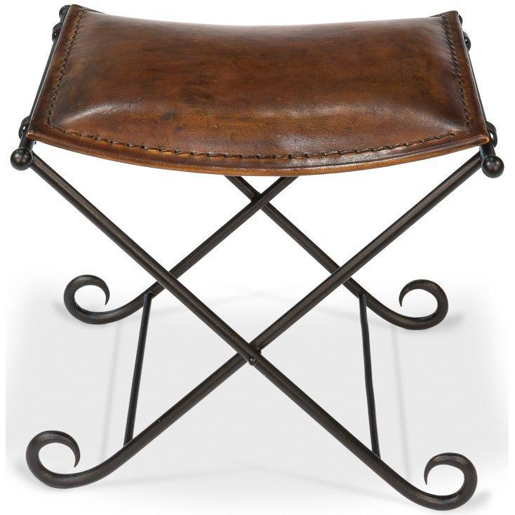 Chaise de campagne courbée en cuir