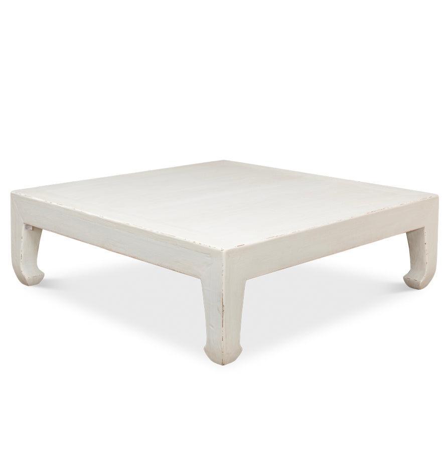 Table basse de ferme blanche vieillie