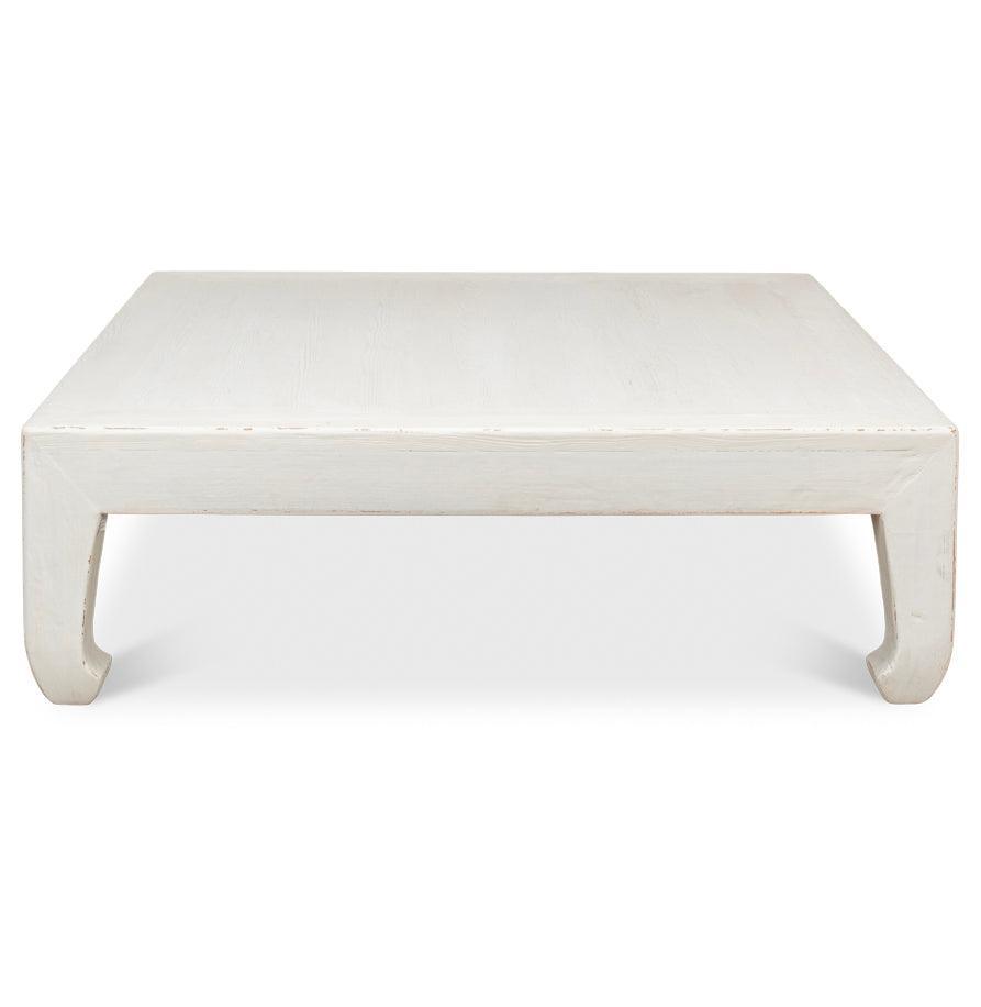 Table basse de ferme blanche vieillie