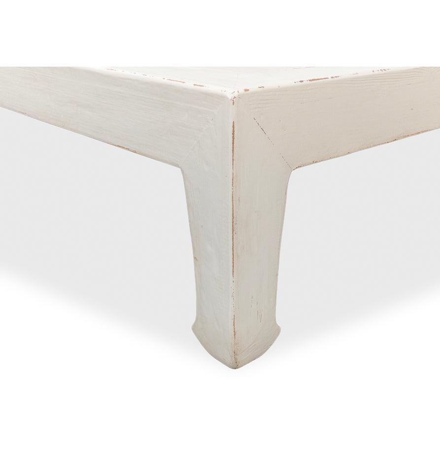 Table basse de ferme blanche vieillie