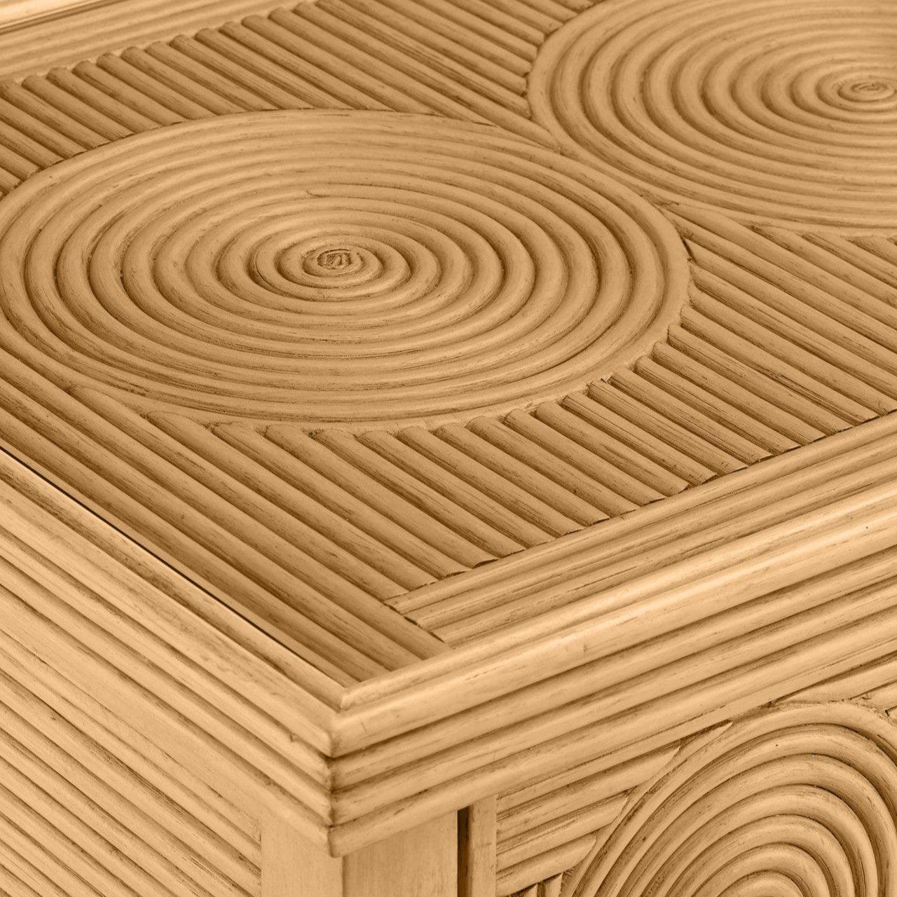 Commode à 2 tiroirs à motif rotin