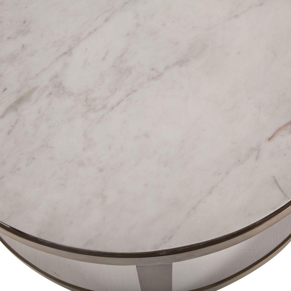 Tables d'appoint gigognes en marbre blanc