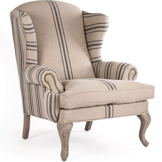 Fauteuil à rayures bleues françaises