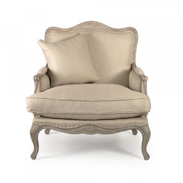 Fauteuil club en toile de jute française