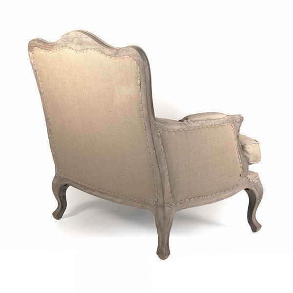 Fauteuil club en toile de jute française