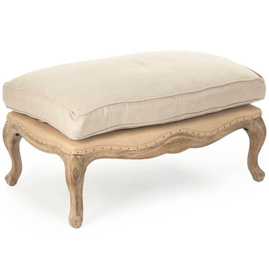 Ottoman en toile de jute française