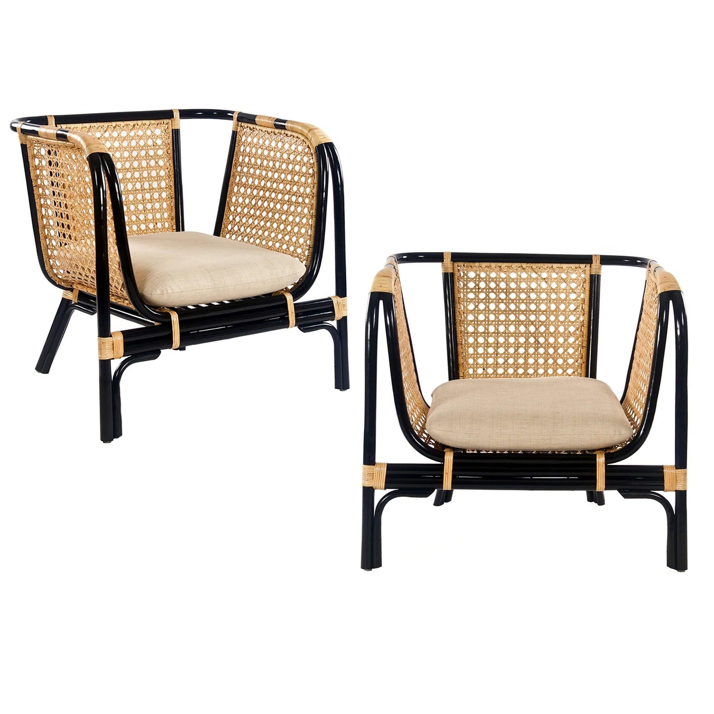 Chaises de quai coloniales françaises - Lot de 2