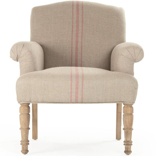 Fauteuil club rayé rouge français