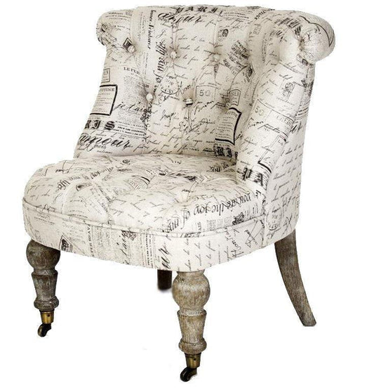 Chaise pantoufles à écriture française