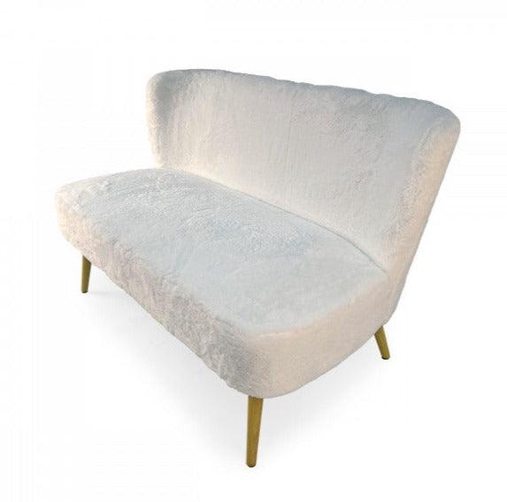 Canapé en fausse fourrure blanche Moda