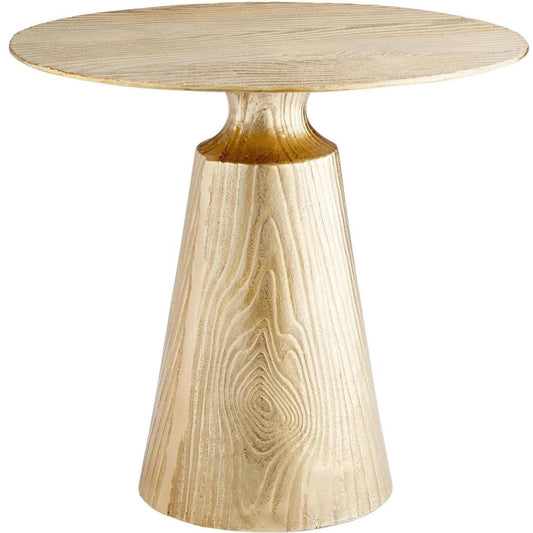 Table d'appoint en faux tronc d'arbre doré