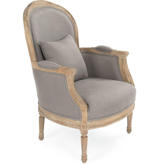 Fauteuil club français gris