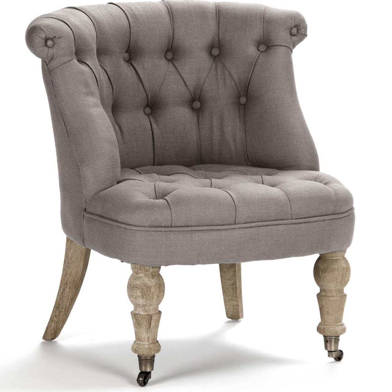 Fauteuil de coiffeuse en lin gris