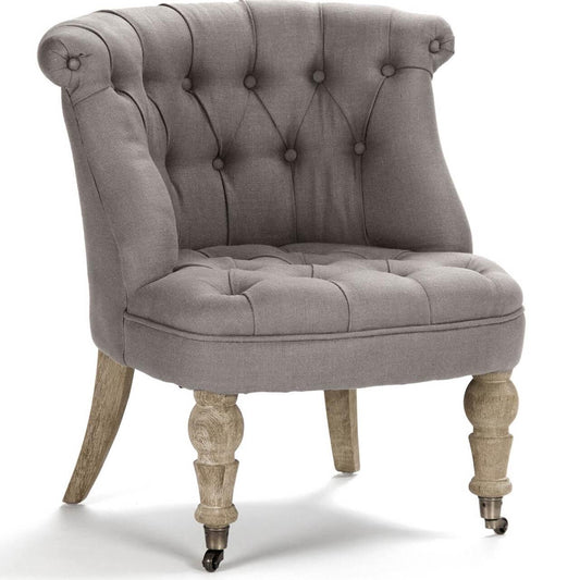 Fauteuil de coiffeuse en lin gris