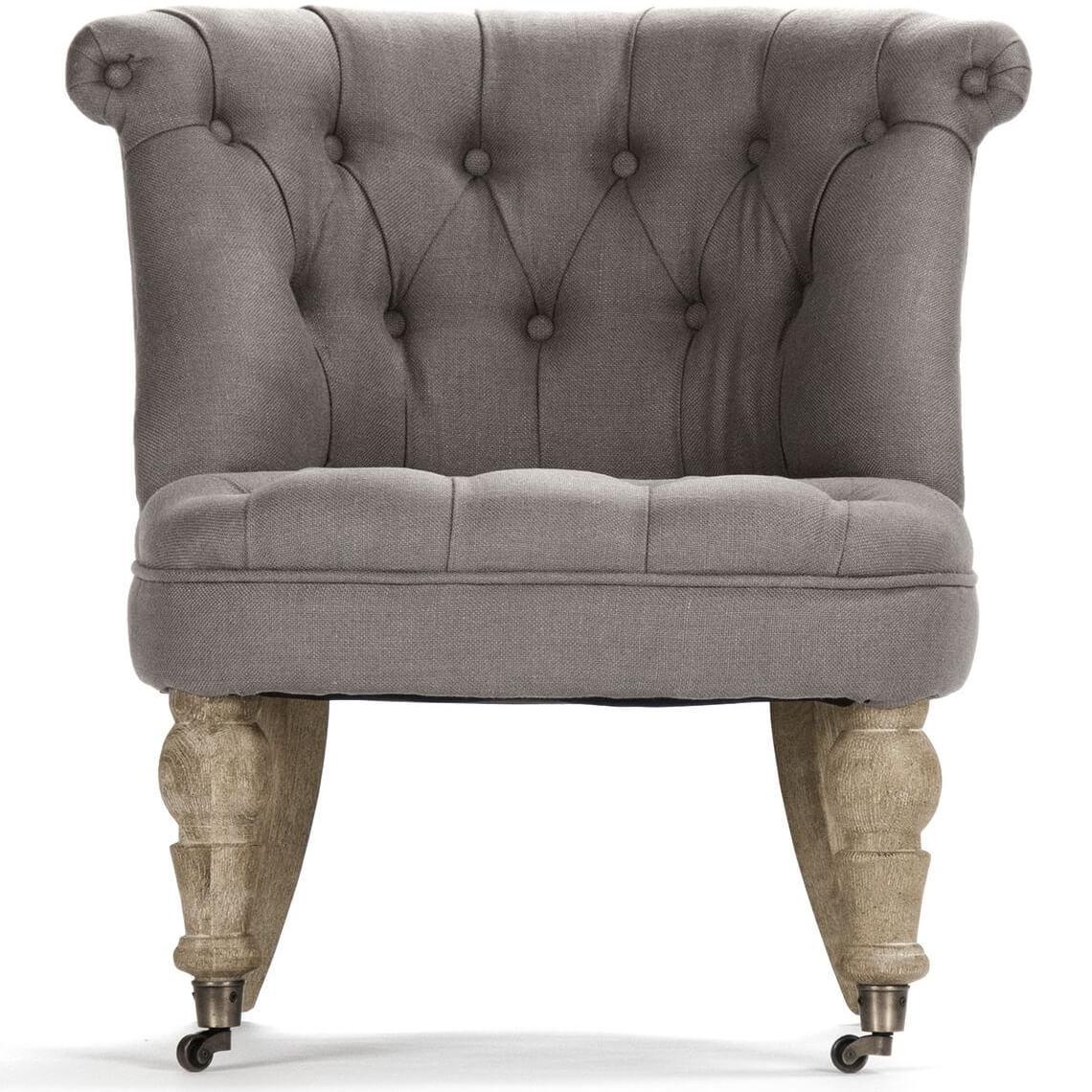 Fauteuil de coiffeuse en lin gris