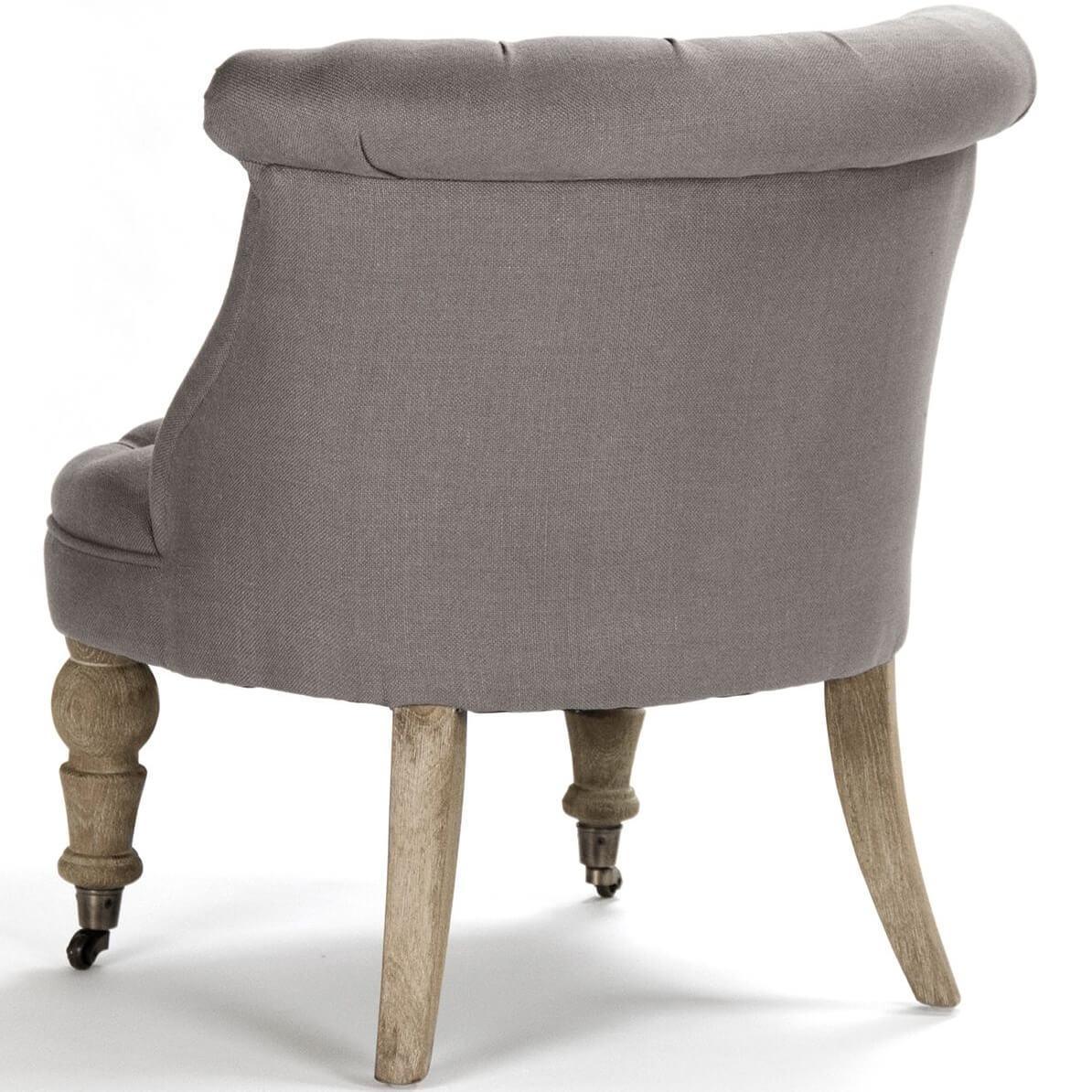 Fauteuil de coiffeuse en lin gris
