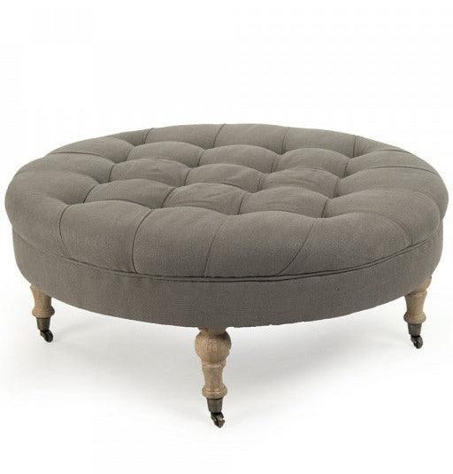 Pouf rond touffeté Gray Maison