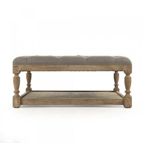 Pouf carré capitonné Provence gris