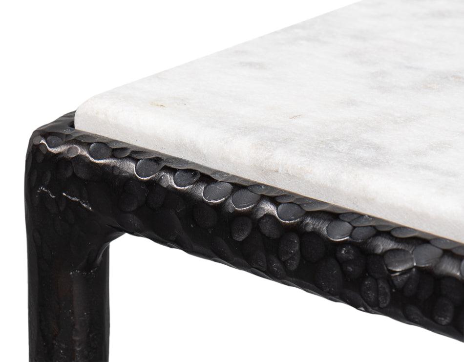 Table console avec plateau en marbre forgé