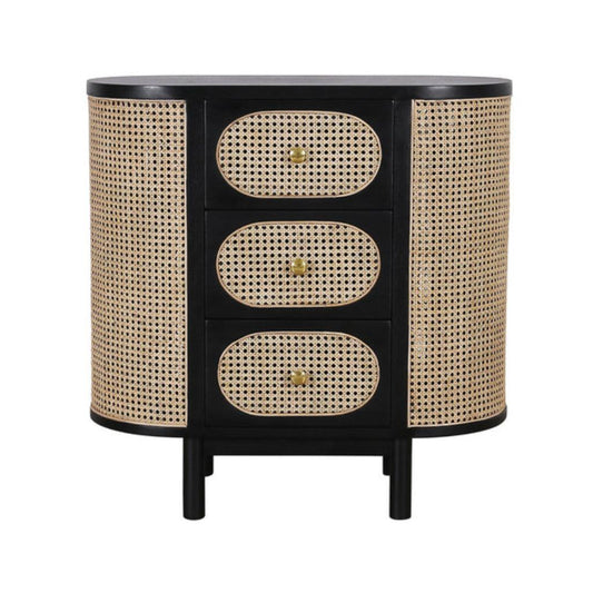 Table de chevet ovale noire Joelle Cane